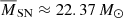 $ \overline{M}_{\mathrm{SN}} \approx 22.37\,M_\odot $