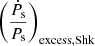 $ \left( \frac{\dot{P}_{\mathrm{s}} }{ {P}_{\mathrm{s}}} \right)_{\mathrm{excess, Shk}} $