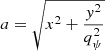$$ \begin{aligned} a=\sqrt{x^2+\frac{{ y}^2}{q_\psi ^2}} \end{aligned} $$