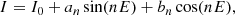 $$ \begin{aligned} I = I_0 + a_n \sin (n E) + b_n \cos (n E), \end{aligned} $$