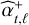 $\widehat \alpha _{t,\ell }^ + $