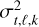 $\sigma _{t,\ell ,k}^2$