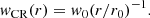 $$ \begin{aligned} {w}_{\rm CR}(r) = {w}_0(r/r_0)^{-1} . \end{aligned} $$