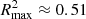 $ R^2_{\rm max} \approx0.51 $