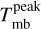 $T_{{\rm{mb}}}^{{\rm{peak}}}$