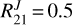 $R_{21}^J = 0.5$