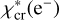 $\chi _{{\rm{cr}}}^*\,\left( {{{\rm{e}}^ - }} \right)$