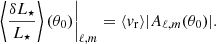 $$ \begin{aligned} \left. \left\langle \frac{\delta L_\star }{L_\star } \right\rangle (\theta _0) \right|_{\ell ,m} = \langle v_{\rm r} \rangle | A_{\ell , m} (\theta _0) |. \end{aligned} $$