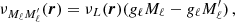 $$ \begin{aligned} \nu _{M_\ell M_\ell ^{\prime }}(\boldsymbol{r})=\nu _L(\boldsymbol{r})(g_\ell M_\ell - g_\ell M_\ell ^{\prime }) \, , \end{aligned} $$