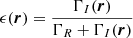 $$ \begin{aligned} \epsilon (\boldsymbol{r}) = \frac{\Gamma _I(\boldsymbol{r})}{\Gamma _R + \Gamma _I(\boldsymbol{r})} \end{aligned} $$
