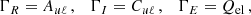 $$ \begin{aligned} \Gamma _R = A_{u\ell } \, , \quad \Gamma _I = C_{u\ell } \, , \quad \Gamma _E = Q_{\mathrm{el} } \, , \end{aligned} $$