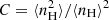 $ C=\langle n_{\rm H}^2\rangle/\langle n_{\rm H}\rangle^2 $