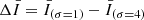 $ \Delta \bar{I}=\bar{I}_{(\sigma=1)}-\bar{I}_{(\sigma=4)} $