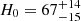 $ H_0 = 67^{+14}_{-15} $