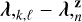 ${\bf{\lambda }}{,_{k,\ell }} - {\bf{\lambda }},_n^{\bf{z}}$
