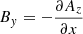 $$ \begin{aligned} B_y = -\frac{\partial A_z}{\partial x} \end{aligned} $$