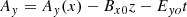 $$ \begin{aligned} A_y = A_y(x)-B_{x0}z - E_{yo}t \end{aligned} $$