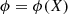 $$ \begin{aligned} \phi = \phi (X) \end{aligned} $$