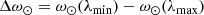 $$ \begin{aligned} \Delta \omega _{\odot }=\omega _{\odot }(\lambda _\mathrm{min} )-\omega _{\odot }(\lambda _\mathrm{max} ) \end{aligned} $$