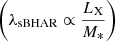 $ \left(\lambda _{\mathrm{sBHAR}} \propto \frac{L_{\mathrm{X}}}{M_*}\right) $