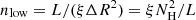 $ n_{\rm low} = L / (\xi \Delta R^2) = \xi N^2_{\rm H} / L $