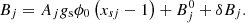 $$ \begin{aligned} B_j=A_j g_{\rm s} \phi _0 \left(x_{sj}-1 \right) + B_j^0 + \delta B_j . \end{aligned} $$