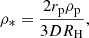$$ \begin{aligned} \rho _* = \frac{2r_{\mathrm{p}}\rho _{\mathrm{p}}}{3DR_{\mathrm{H}}}, \end{aligned} $$