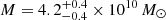$ M=4.2^{+0.4}_{-0.4} \times 10^{10} \, M_\odot $