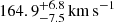 $ 164.9^{+6.8}_{-7.5} \, \mathrm{km \, s^{-1}} $