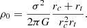 $$ \begin{aligned} \rho _0 = \frac{\sigma ^2}{2 \pi G} \frac{r_c+r_t}{r_c^2 r_t}. \end{aligned} $$