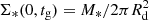 $ \Sigma_*(0,t_{\mathrm{g}})=M_{*}/2\pi R_{\mathrm{d}}^{2} $