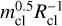 $m_{{\rm{cl}}}^{0.5}R_{{\rm{cl}}}^{ - 1}$