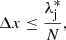 $$ \begin{aligned} \Delta x \le \frac{\lambda _{\mathrm{j}}^{*}}{N}, \end{aligned} $$