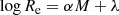 $$ \begin{aligned} \log R_{\rm e} = \alpha M+\lambda \end{aligned} $$