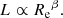 $$ \begin{aligned} L \propto {R_{\rm e}}^{\beta }. \end{aligned} $$