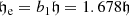 $$ \begin{aligned} \mathfrak{h} _{\rm e} = b_1 \mathfrak{h} = 1.678 \mathfrak{h} \end{aligned} $$