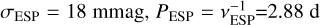 ${\sigma _{{\rm{ESP}}}} = 18\,{\rm{mmag}},{P_{{\rm{ESP}}}} = v_{{\rm{ESP}}}^{ - 1} = 2.88{\rm{d}}$