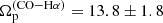 $ \Omega_{\mathrm{p}}^{\mathrm{(CO-H\alpha)}}=13.8 \pm 1.8 $
