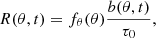 $$ \begin{aligned} R(\theta ,t)=f_\theta (\theta ) \frac{b(\theta ,t)}{\tau _0}, \end{aligned} $$