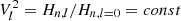 $ V^2_{l} = H_{n,l}/H_{n,l=0} = const $