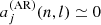 $ a^{(\mathrm{AR})}_{j}(n,l) \simeq 0 $