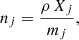 $$ \begin{aligned} n_j =\frac{\rho \, X_j}{m_j}, \end{aligned} $$