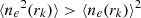$ \langle {n_e}^2 (r_{k}) \rangle > \langle n_e (r_{k}) \rangle^2 $