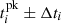 $ t^{\rm pk}_i\pm \Delta t_i $