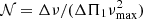 $ \mathcal{N}=\Delta\nu/(\Delta \Pi_1\nu_{\rm max}^2) $