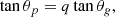 $$ \begin{aligned} \tan \theta _{p} = q \tan \theta _{g}, \end{aligned} $$