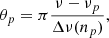 $$ \begin{aligned} \theta _{p} = \pi \frac{\nu -\nu _{p}}{\Delta \nu (n_{p})}, \end{aligned} $$