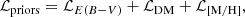 $$ \begin{aligned} \mathcal{L} _{\rm priors}=\mathcal{L} _{E(B-V)}+\mathcal{L} _{\rm DM}+\mathcal{L} _{[\mathrm{M/H}]}, \end{aligned} $$
