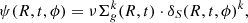 $$ \begin{aligned} \psi (R,t,\phi ) = \nu \Sigma _g^k(R,t) \cdot \delta _S(R,t,\phi )^k, \end{aligned} $$