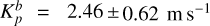 $K_p^b = 2.46 \pm 0.62\,\,{\rm{m}}\,{{\rm{s}}^{ - 1}}$